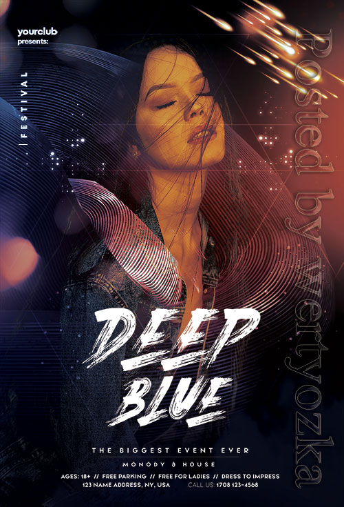 Deep Blue Club - Premium flyer psd template