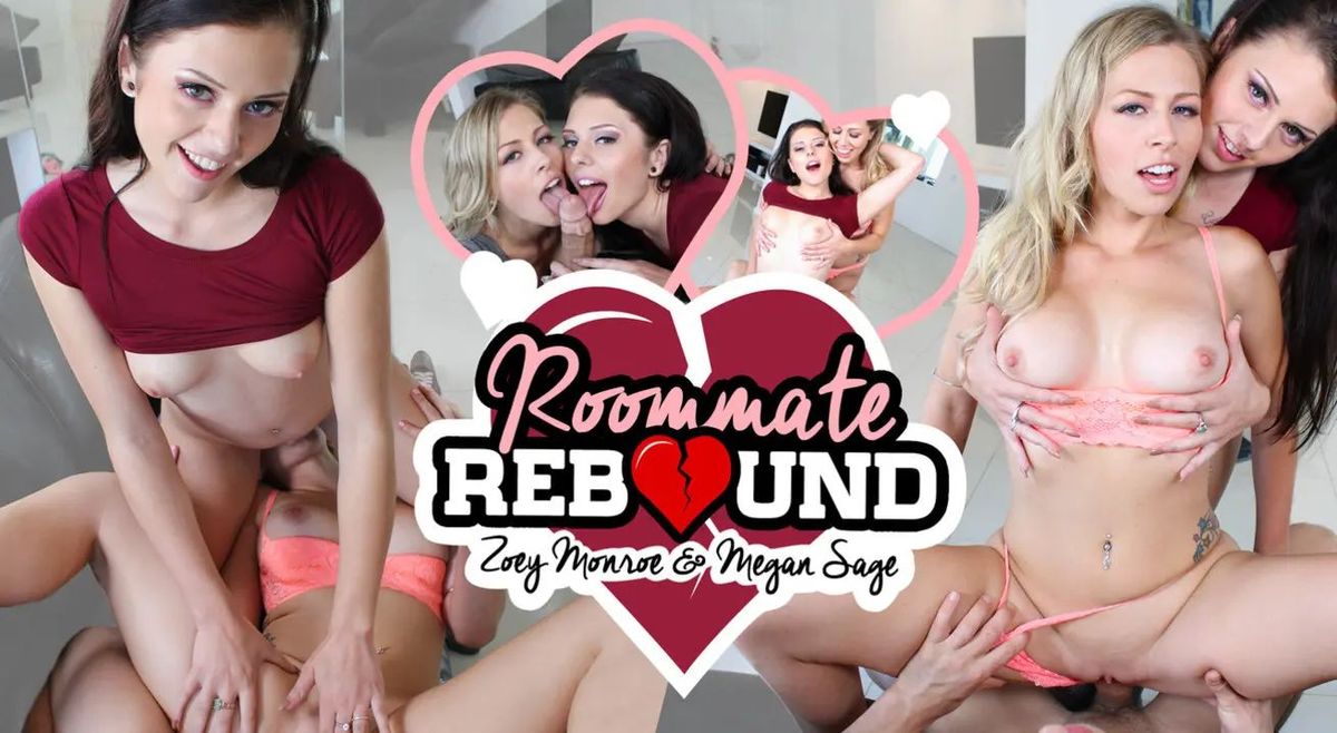 [WankzVR.com] Megan Sage, Zoey Monroe (Roommate Rebound / 06.09.2016) [2016 г., Big Cocks, Blonde, Blowjob, Cowgirl, Cum On Face, Doggy Style, FFM, Interactive, Kissing, Reverse Cowgirl, Threesomes, Titty Fuck, 1600p] [Oculus Rift / Vive]