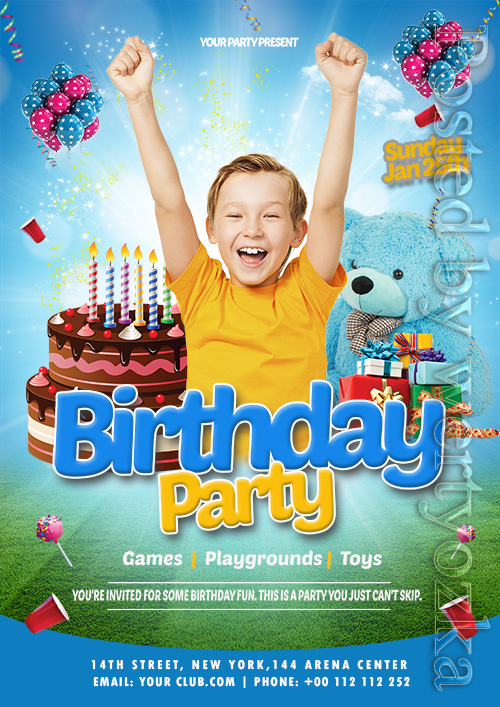 Happy Birthday Kids - Premium flyer psd template