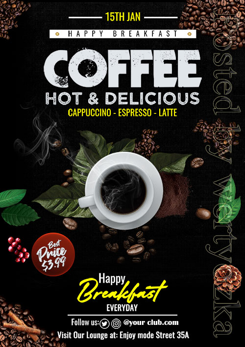 Coffe Delicious - Premium flyer psd template