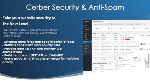 WP Cerber Security Pro v8.5.6 - Complete Solution: Firewall, Anti-Spam Protection, & Alware Removal WordPress Plugin