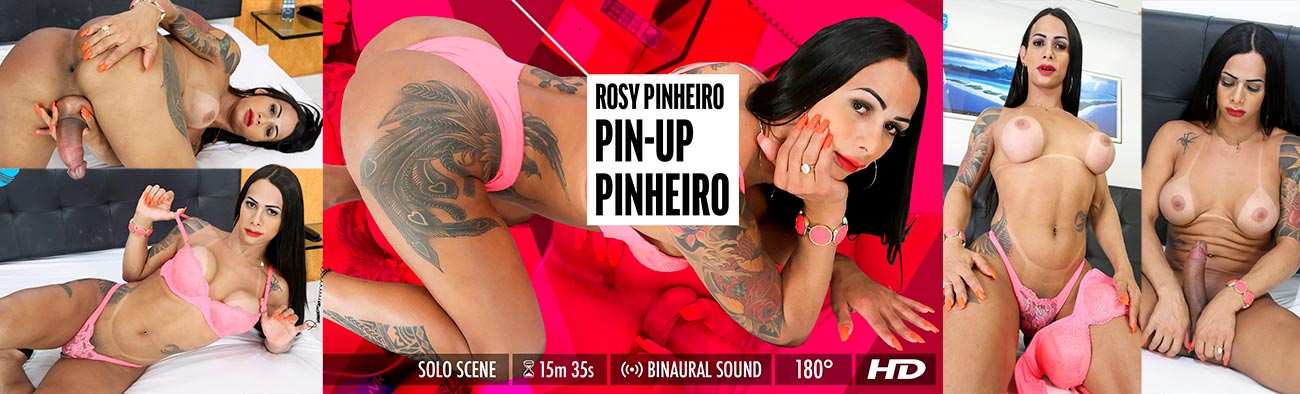 [GroobyVR.com] Rosy Pinheiro - Pin Up Pinheiro [2019, Hardcore, Cowgirl, Blowjob, Anal, Bareback, Shemale, Virtual Reality, Mobile VR, 960p]