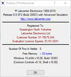 Proteus Professional 8.9 SP2 Build 28501 x86