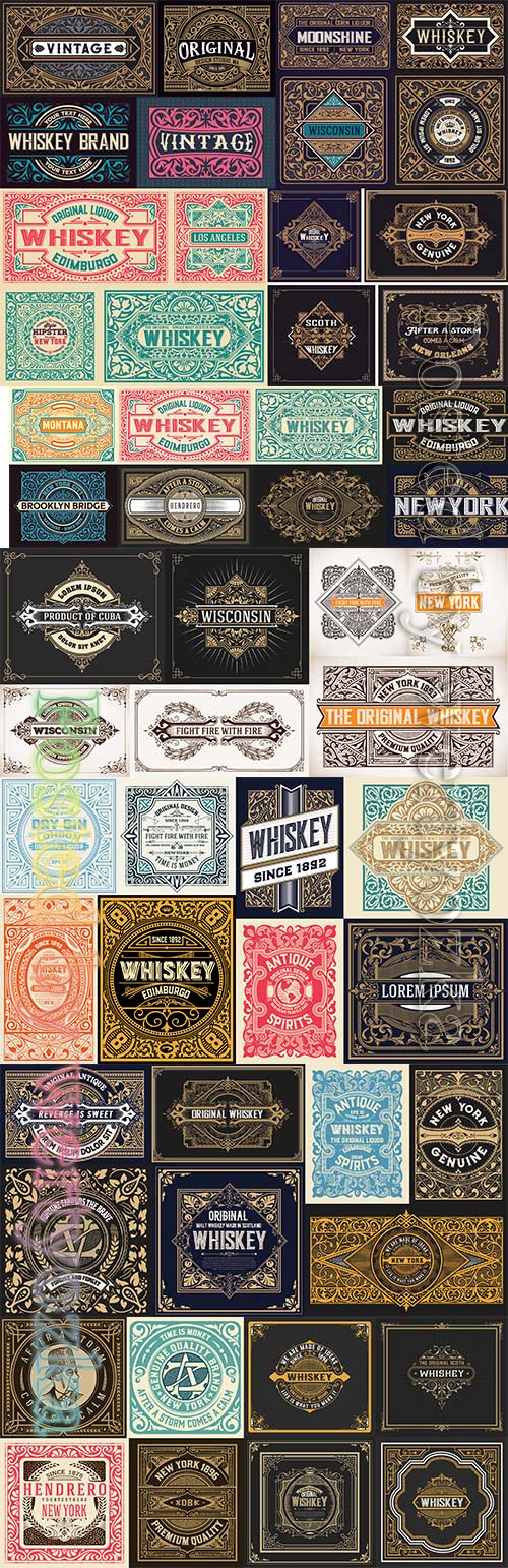 Pack of vector vintage labels