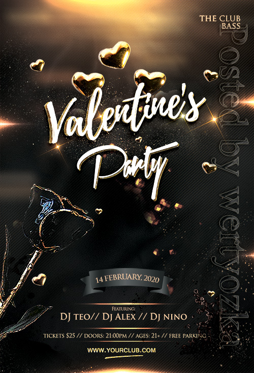 Valentine's Celebration Party - Premium flyer psd template