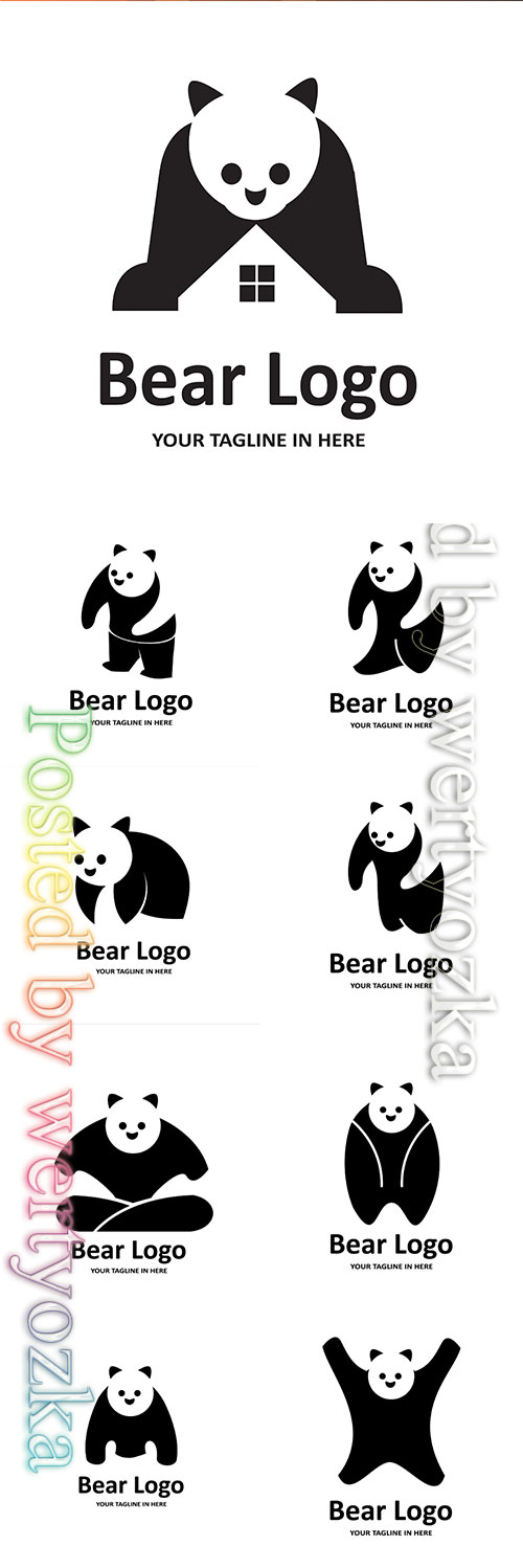 Panda vector logos illustration