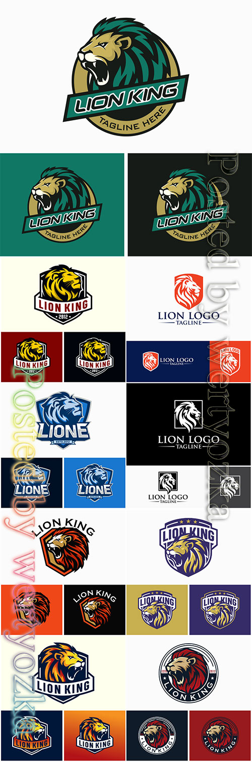 Lione logo collection vector illustration