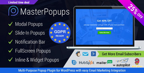 CodeCanyon - Master Popups v3.1.6 - WordPress Popup Plugin for Email Subscription - 20142807 - NULLED