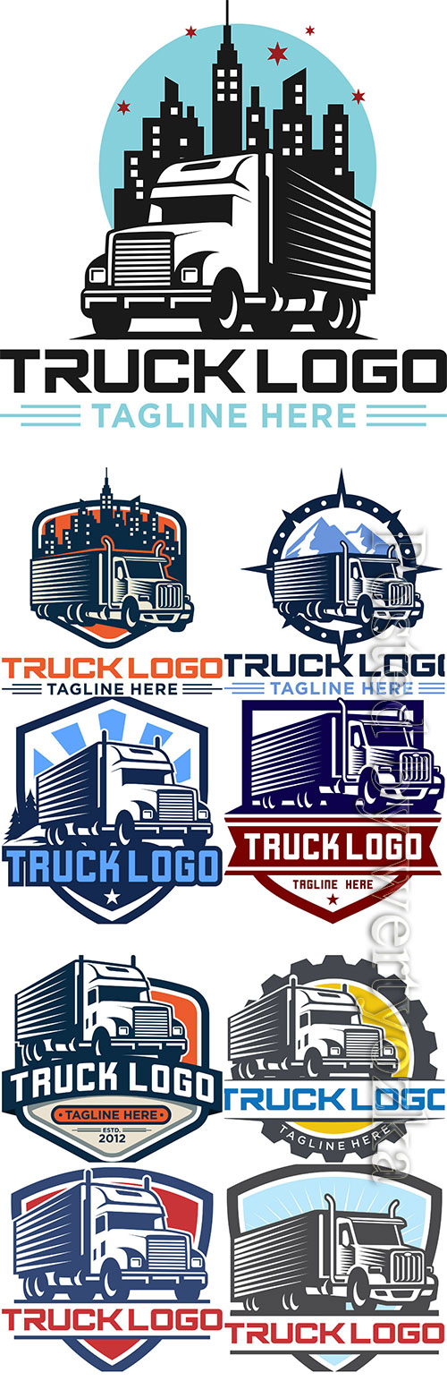 Truck logo collection vector illustration
