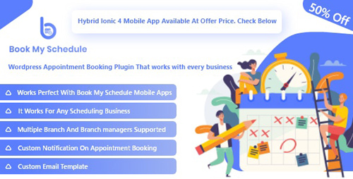 CodeCanyon - BookMySchedule v1.0 - Appointment Booking and Scheduling Wordpress Plugin with Mobile Apps - 24711453
