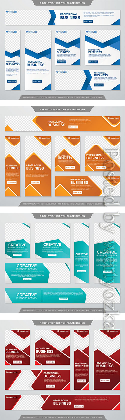 Business promotion kit template with simple layout