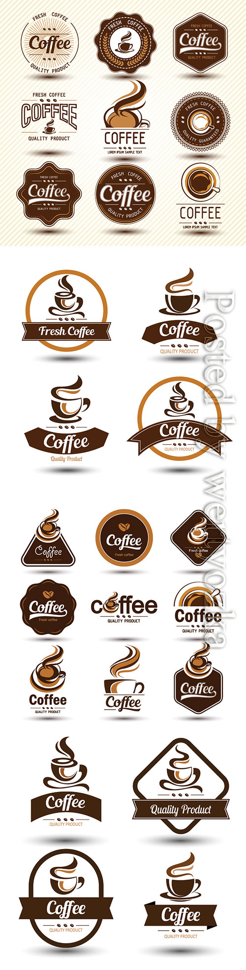 Coffee label collection vector illustration