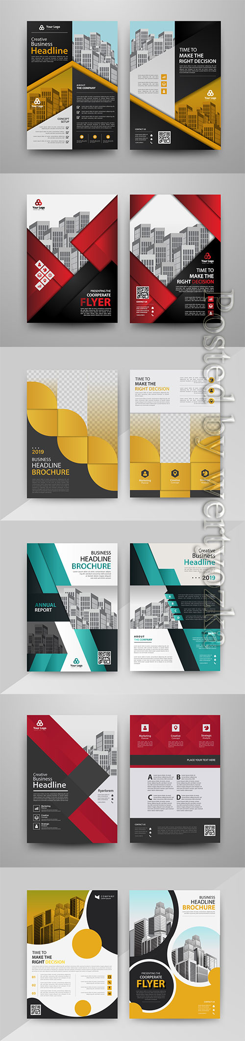Business vector flyer template design with abstract