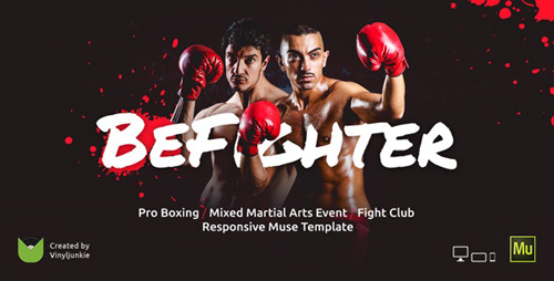 ThemeForest - BeFighter v1.0 - Boxing Event / Mixed Martial Arts / Fight Club Responsive Muse Template - 19523460