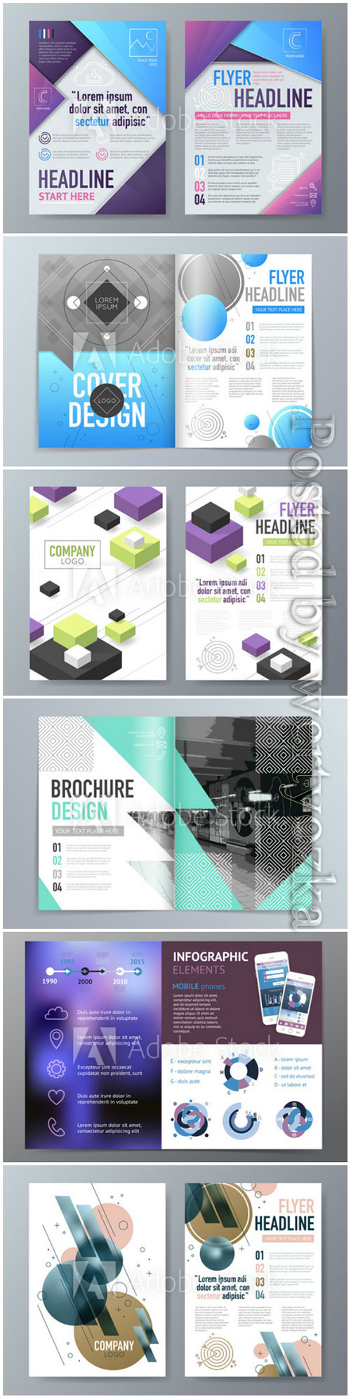 Abstract vector brochure design template in A4 size