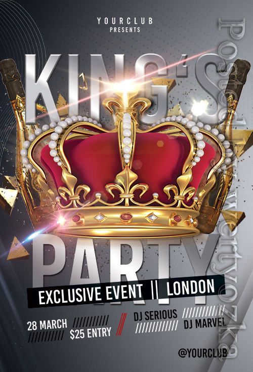 Kings Party - Premium flyer psd template