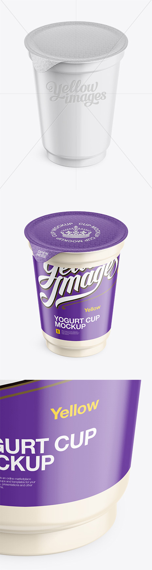 Plastic Cup with Foil Lid Mockup - Half Side View (High Angle Shot) 16413