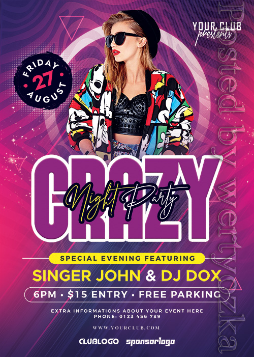 Crazy Night Party - Premium flyer psd template