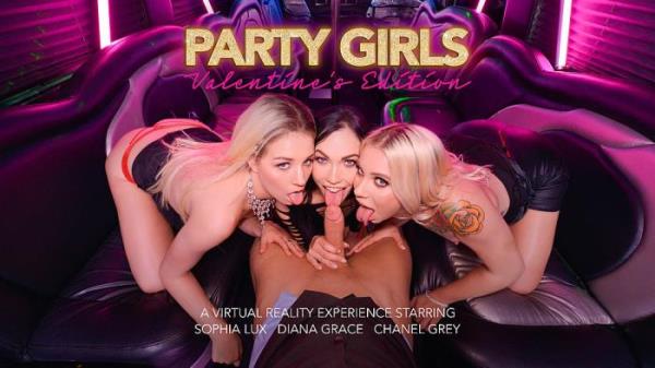 NaughtyAmericaVR: Chanel Grey, Diana Grace, Sophia Lux (Party Girls: Valentine's Edition / 14.02.2020) [Oculus Rift, Vive | SideBySide] [2048p]