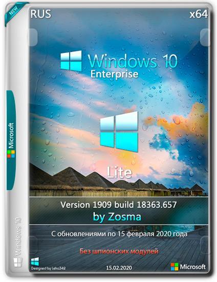 Windows 10 Enterprise x64 Lite 1909.18363.657 by Zosma (RUS/2020)