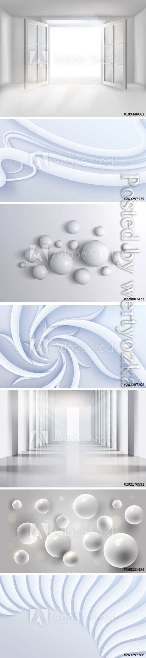 White abstract backgrounds with 3D effect