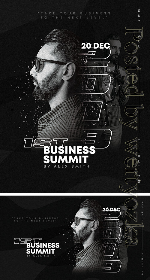 Business Summit Black - Premium flyer psd template