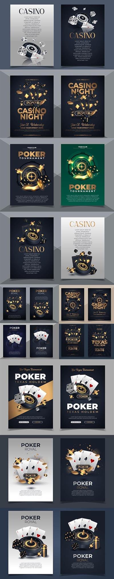 Poker Chips Cards Background Casino Template