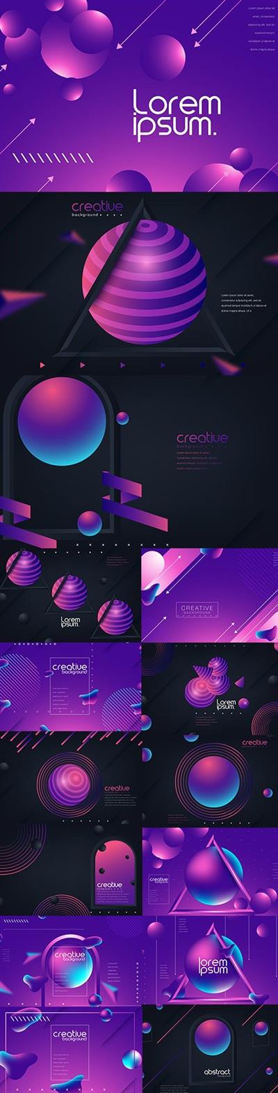 Trendy Bright Gradient Colors with Abstract Fluid Shapes
