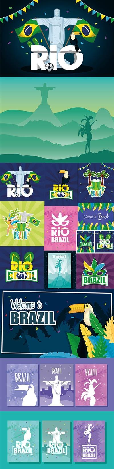 Brazil Carnival Premium Illustrations Set