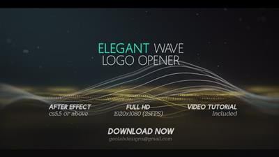 Videohive - Elegant Wave Logo Opener l Particles Lines Logo Opener - 25444371