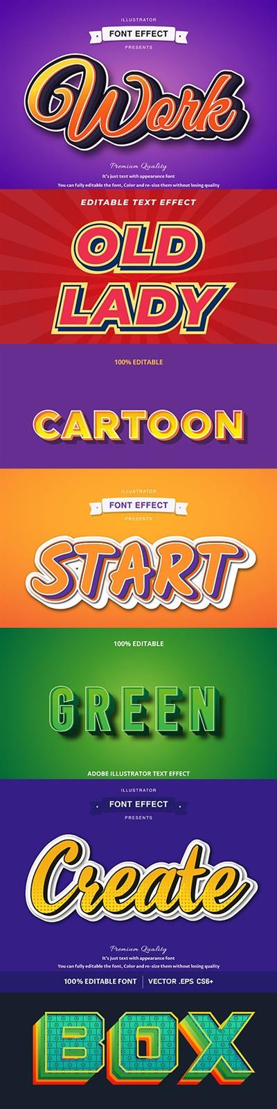 Editable font effect text collection illustration 18