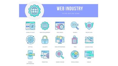 Web Industry - Filled Outline Animated Icons 25653482