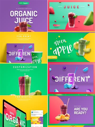 Creativemarket - Organic Juice Premium Hero Templates 4539080