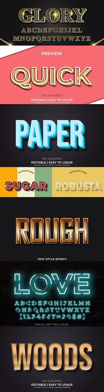Editable font effect text collection illustration 22