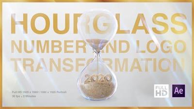 Videohive - Hourglass Number and Logo Transformation - 25550747