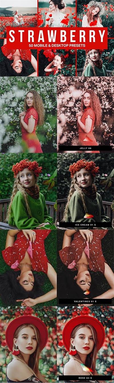 50 Strawberry Lightroom Presets and LUTs