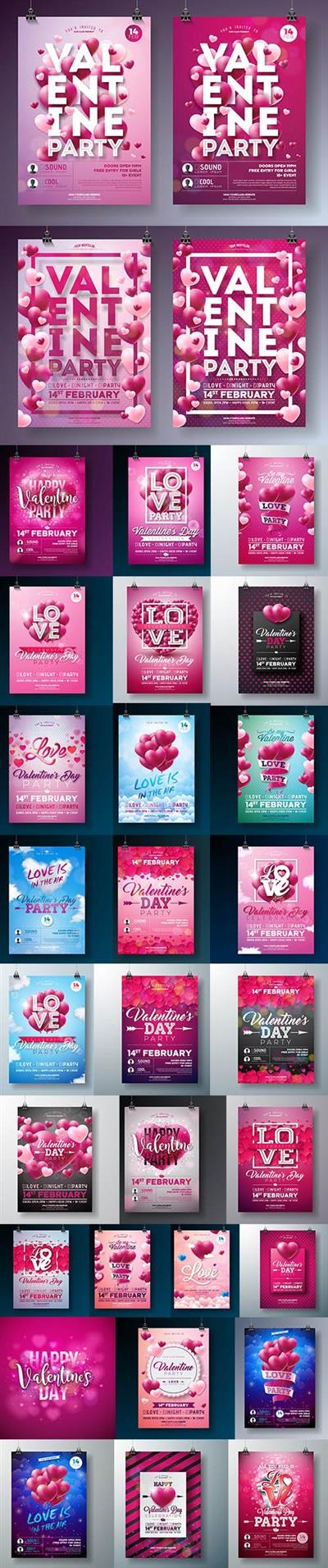 Valentines Day Love Party Flyers Template Pack