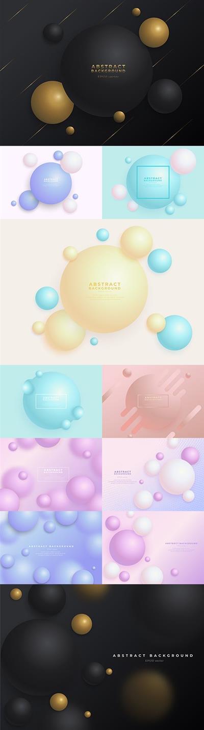 Gradient abstract background with 3d balls