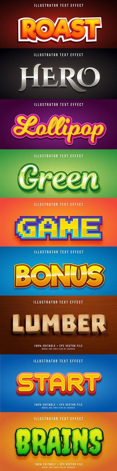 Editable font effect text collection illustration 15