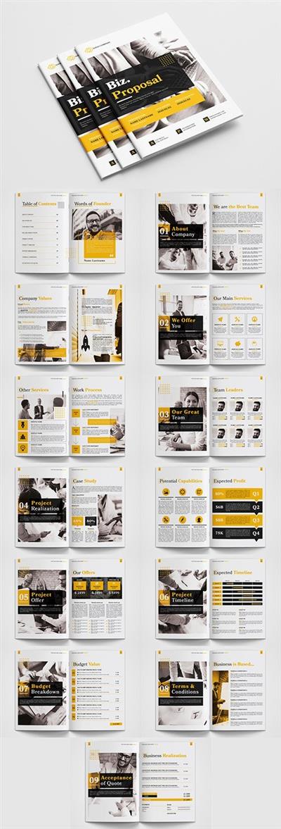 Business Proposal Layout with Yellow Accents 315189954