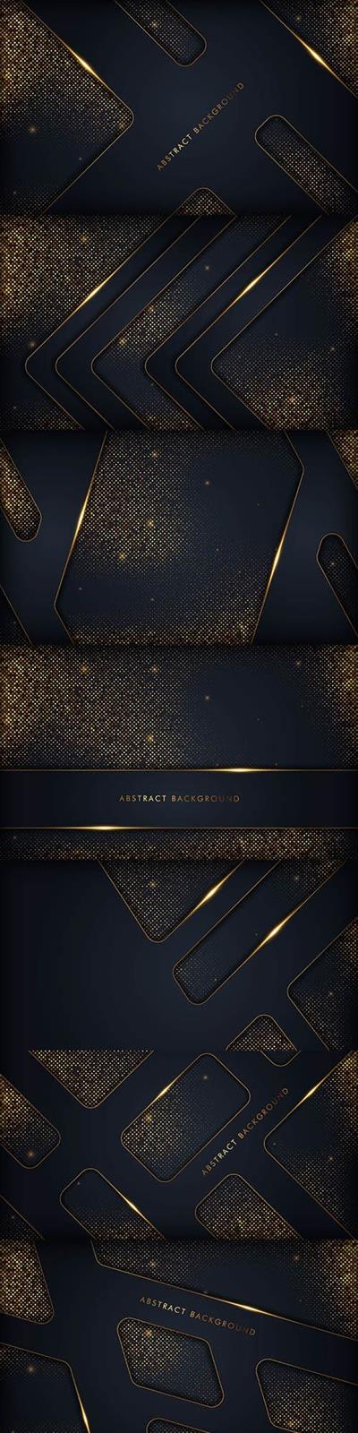Luxury black background with golden glitter