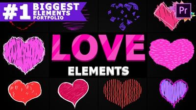 Cartoon Love Elements Premiere Pro MOGRT 25691969