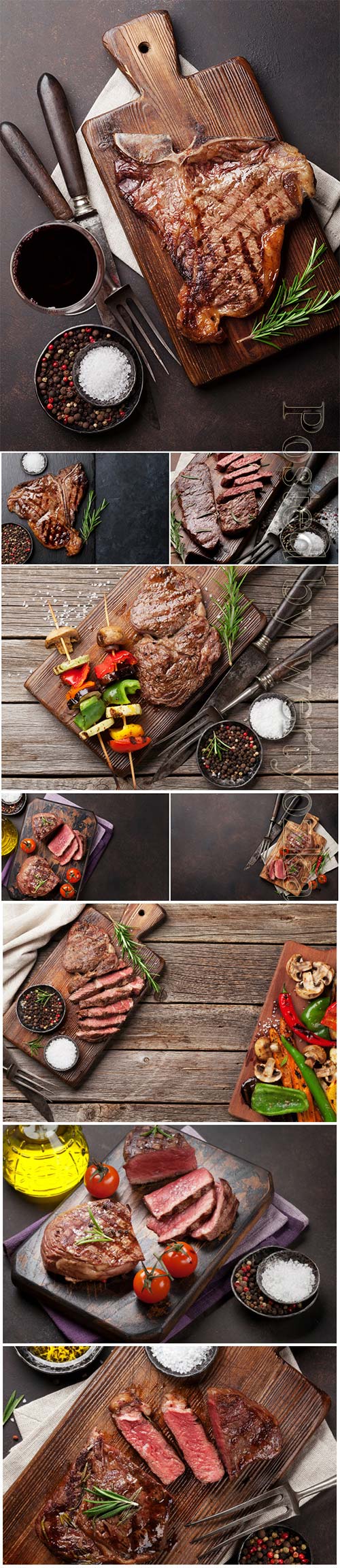 Beef steak and grilled beautiful stock photo