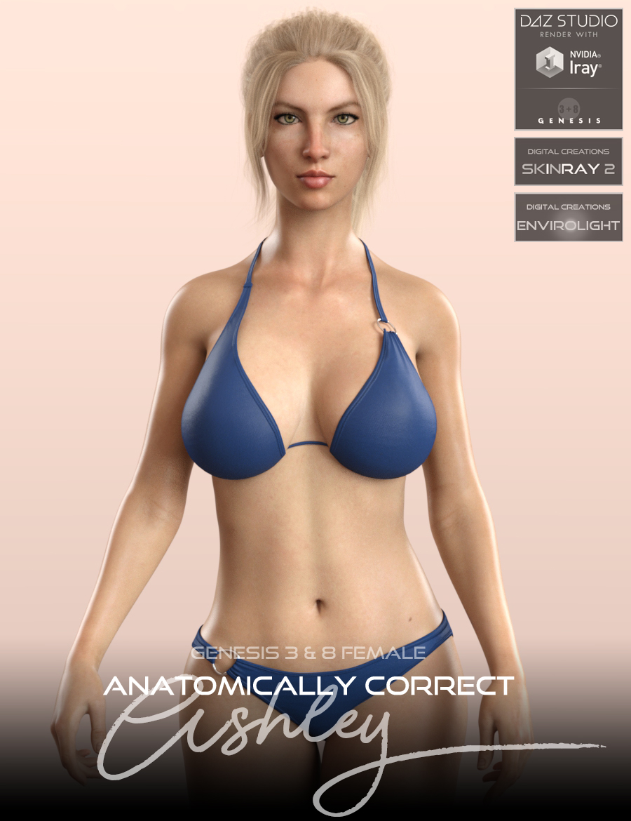 Anatomically Correct: Ashley for Genesis 3 and Genesis 8 Female