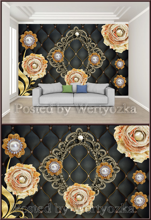 3D psd background wall high end style pearl