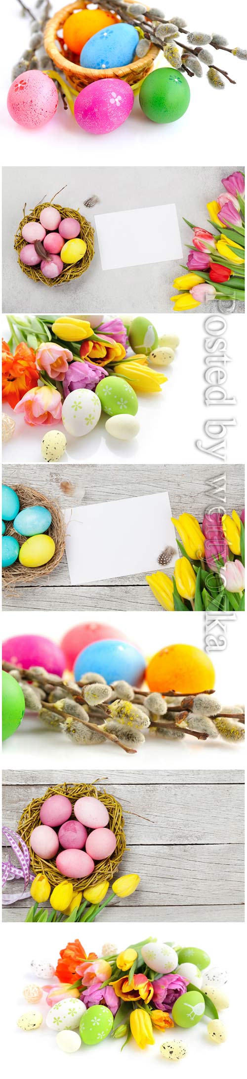 Happy Easter stock photo, Easter eggs, spring flowers # 8