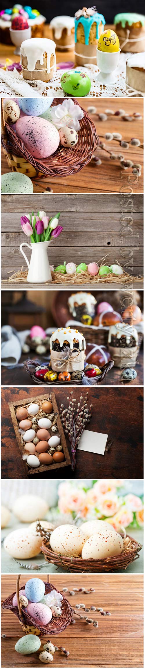 Happy Easter stock photo, Easter eggs, spring flowers # 9