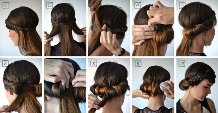Объемная коса на длинные волосы для девочек. Фото, пошаговое плетение с резинками, на бок
