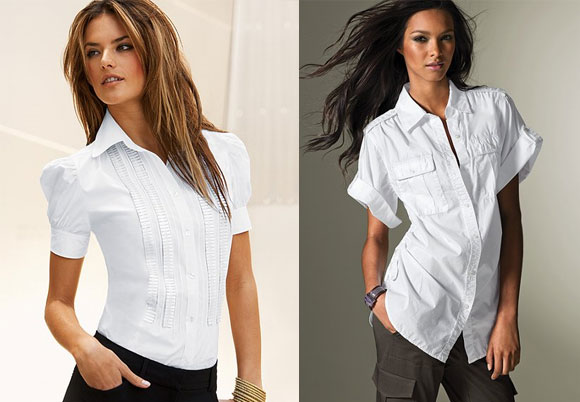 Белая женская блузка. С чем носить свободную, шелковую рубашку, для полных