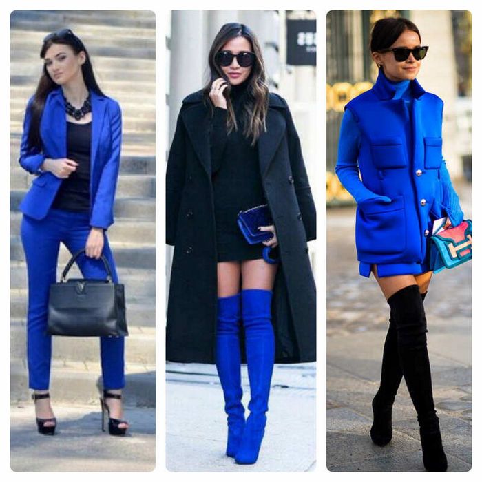 С каким цветом сочетается синий в одежде для женщин. Фото, что означает, с чем носить, кому идет